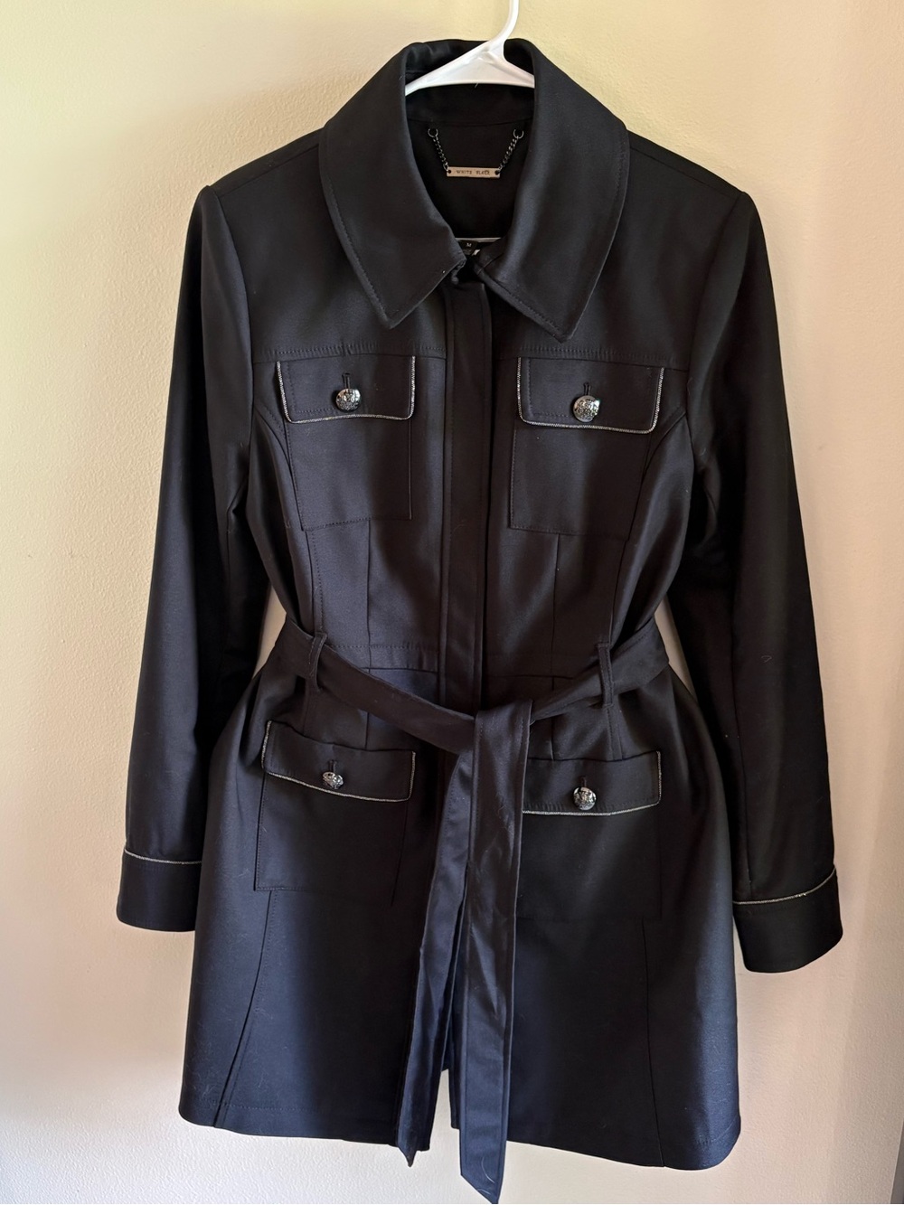 White House Black Market Black Belted Trench